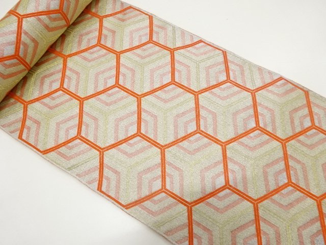 JAPANESE KIMONO / ANTIQUE BOLT FOR NAGOYA OBI / WOVEN KIKKO 